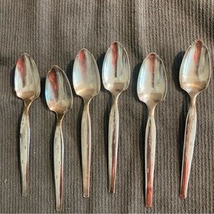 VTG FLATWARE William ROGERS MFG CO GRAPEFRUIT SPOONS SET OF 6